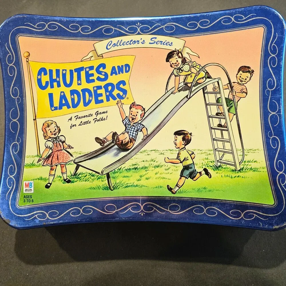 Chutes and Ladders Collector's Series Milton Bradley Board Game in Tin Case 2003